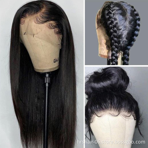 Virgin Human Hair Full Lace Wig for Black Peruvian Women Hight Quality 30 Inch Brazilian Hair Swiss Lace 10~34 Inch Long 180%